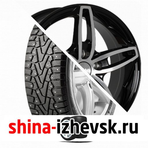 Колесо в сборе Pirelli Winter Ice Zero 225/60 R17 T 103 + СКАД Турин 7xR17 5×100 ET48 DIA56.1 Черный глянцевый с полированной лицевой поверхностью в Ижевске